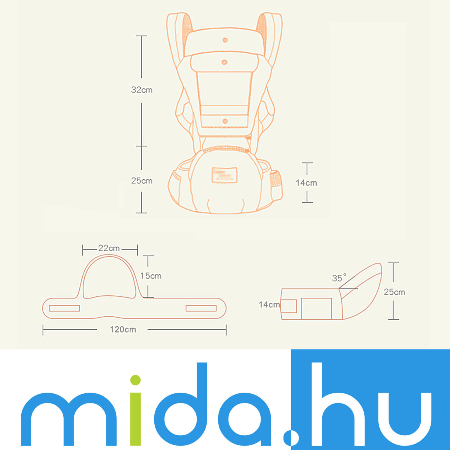 kenguru babahordozó termék méretek